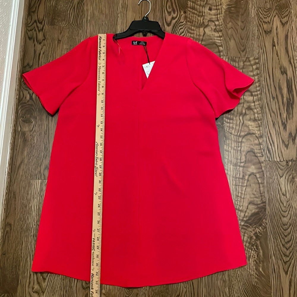 Zara trf collection red swing dress size Large